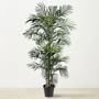 Faux Indoor Golden Cane Silk Palm Tree, 78"