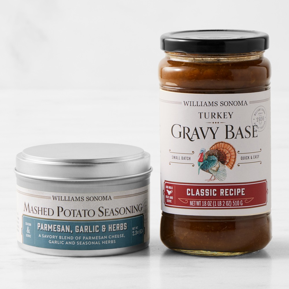 Williams Sonoma Garlic Parmesan Herb Mashed Potato Seasoning & Turkey Gravy Base Set