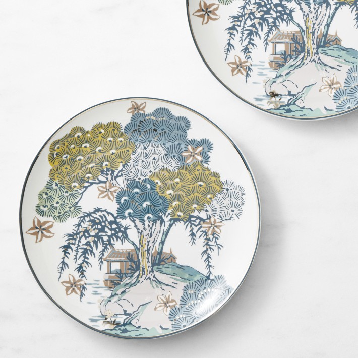 OPEN BOX: Scalamandré Sea of Trees Salad Plates, Set of 4
