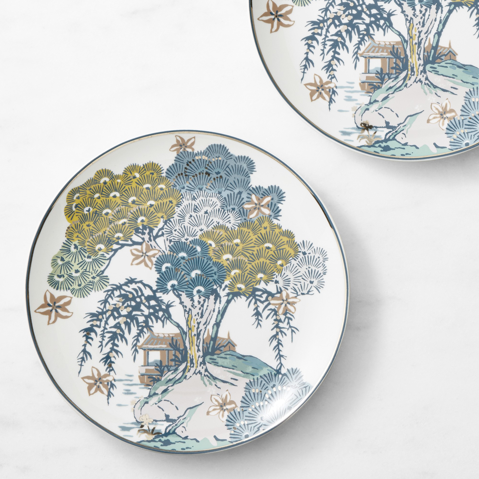 OPEN BOX: Scalamandré Sea of Trees Salad Plates, Set of 4