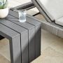 Larnaca Slate Grey Metal Outdoor Side Table (24&quot;)