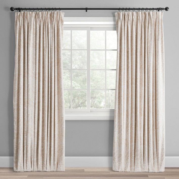 Morris & Co. x Williams Sonoma Home Larkspur Curtain, 50" x 84", Natural