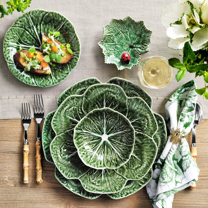 Bordallo Pinheiro Cabbage Salad Plates - Artisanal Elegance