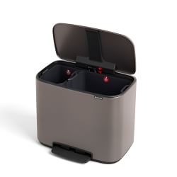 Brabantia Bo Step On Dual Compartment Recycling Trash Can, 3 + 6 Gallon