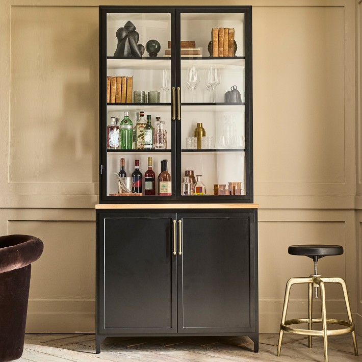 Colt 2- Door Glass Storage Cabinet with Counter (40&quot;)