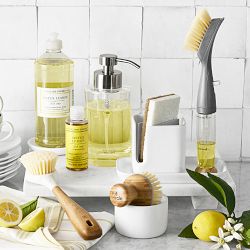 Full Circle Bubble Up Dish Brush Set with Ceramic Soap Dish
