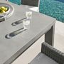 Larnaca Outdoor Slate Grey Metal Fiberstone Dining Table (96&quot;-108&quot;)