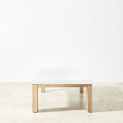 Larnaca Outdoor Teak Fiberstone Coffee Table (60&quot;)