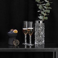 Orrefors Carat Champagne Glasses, Set of 2