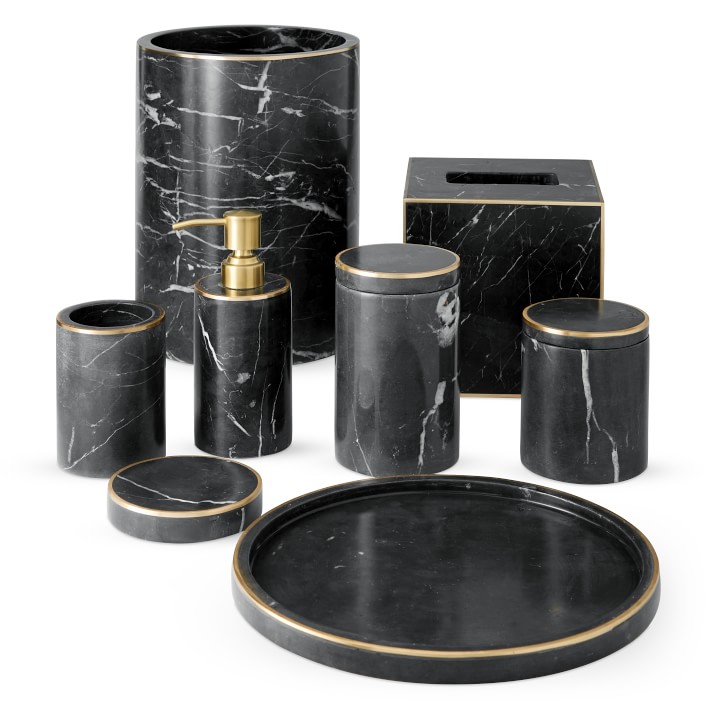 Black Marble and Brass Bath Collection