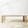 Larnaca Outdoor Teak Fiberstone Dining Table (96&quot;-108&quot;)