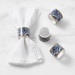 Morris &amp; Co. x Williams Sonoma Bluebell Napkin Rings, Set of 4