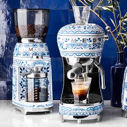 SMEG Dolce &amp; Gabbana Manual Espresso Machine, Blu Mediterraneo