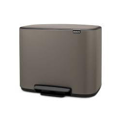 Brabantia Bo Step On Dual Compartment Recycling Trash Can, 3 + 6 Gallon