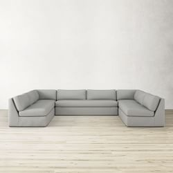 Ghent Slope Arm Slipcovered 5-Piece U-Shape Armless Sofa (165&quot;)