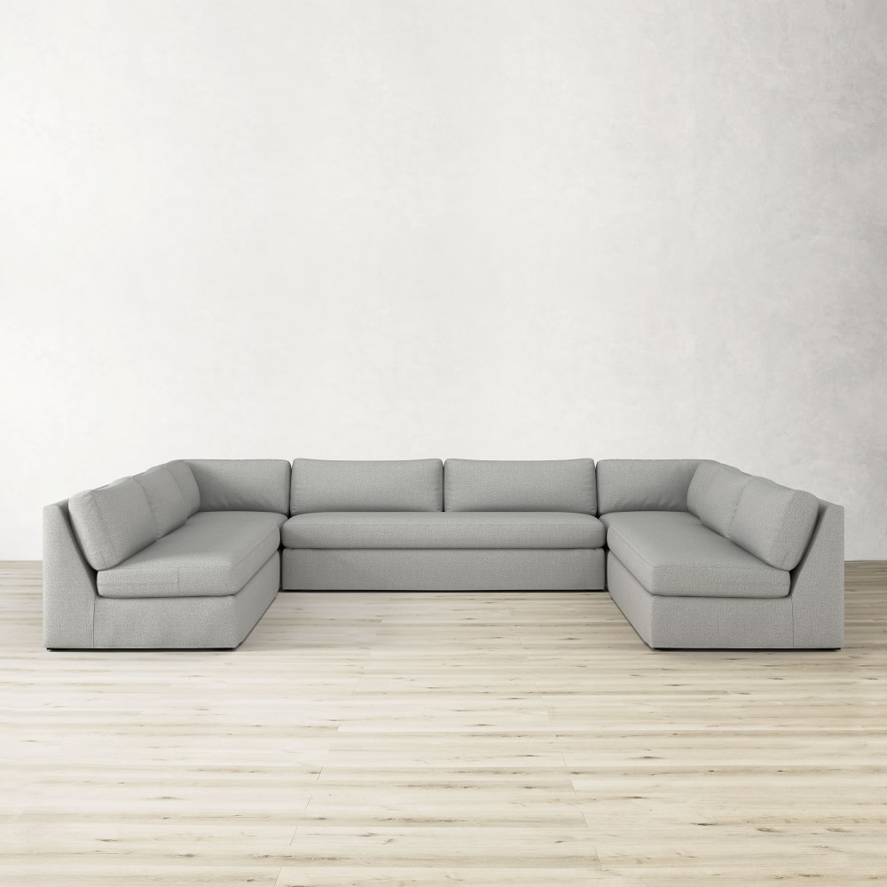 Ghent Slope Arm Slipcovered 5-Piece U-Shape Armless Sofa (165&quot;)