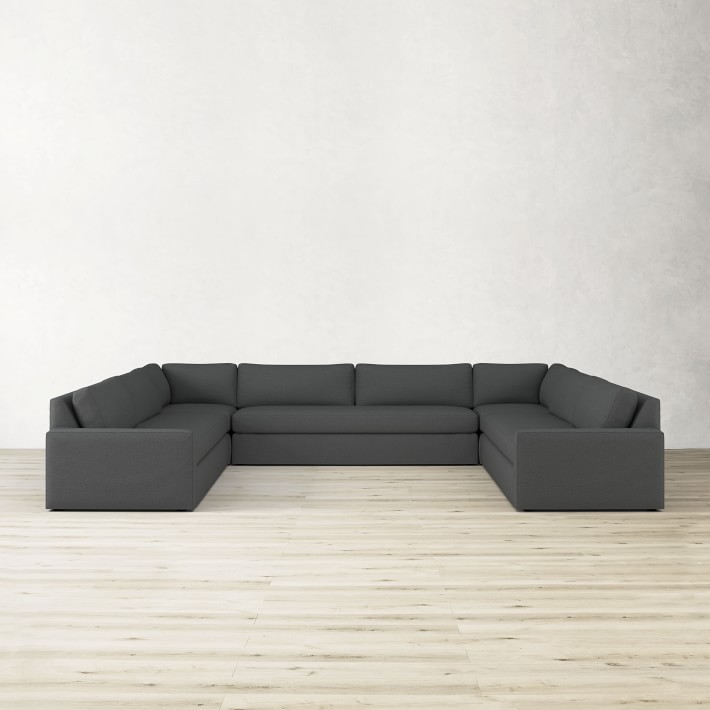 Ghent Square Arm Slipcovered 5-Piece U-Shape Sofa (165&quot;)