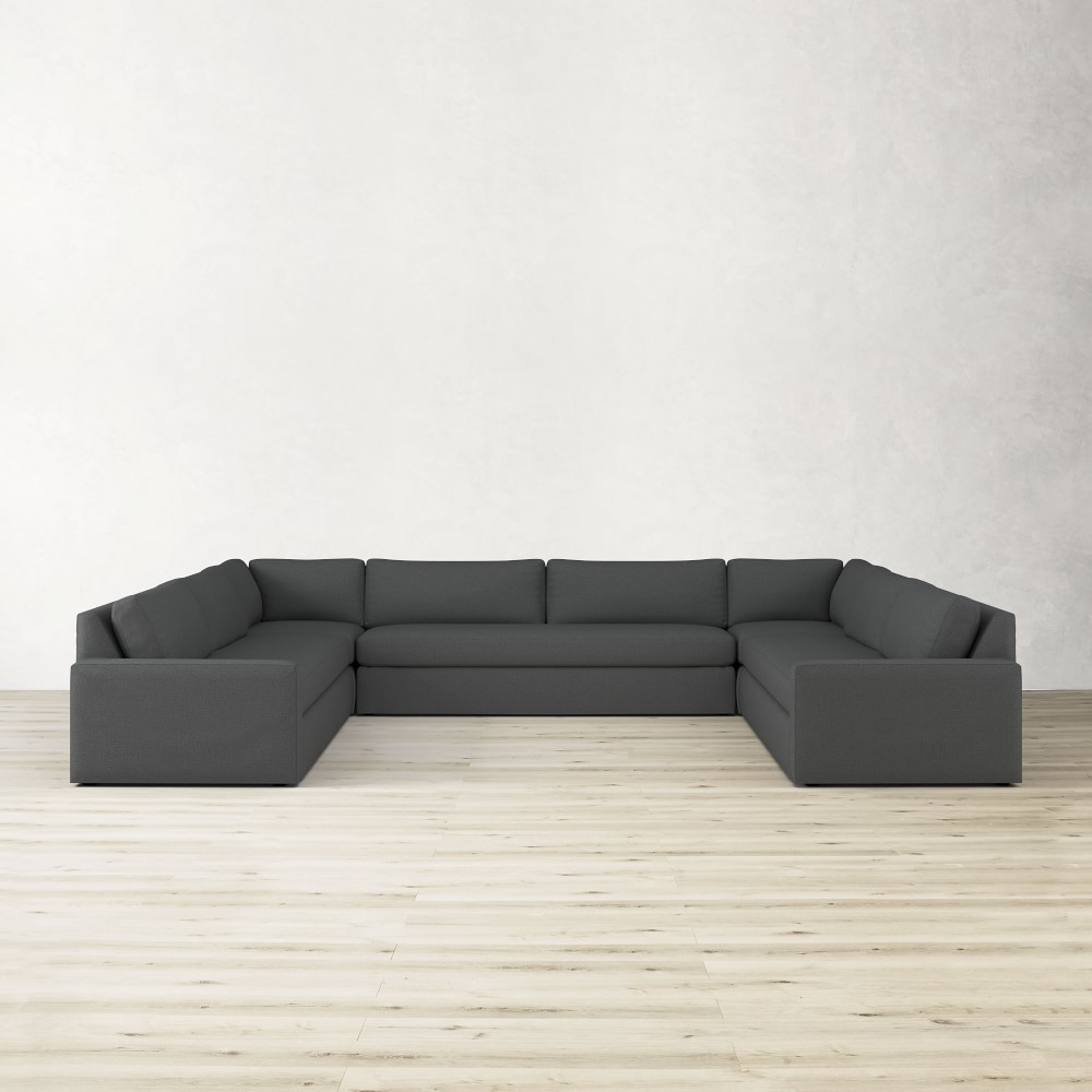 Ghent Square Arm Slipcovered 5-Piece U-Shape Sofa (165&quot;)