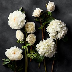 Jeff Leatham x Williams Sonoma Real Touch Faux Playa Blanca Rose Stems, Set of 12