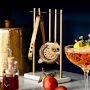 White Marble &amp; Brass Hanging Bar Tools Set