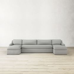 Ghent Slope Arm Slipcovered 3-Piece U-Shape Sofa with Chaise (146&quot;)