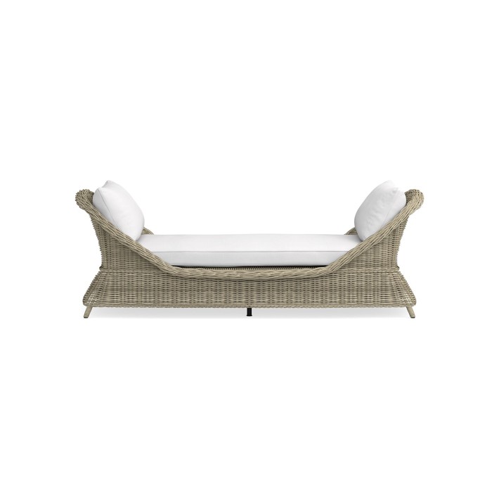 Manchester Settee Cushion, Side, Sunbrella Performance Canvas, White