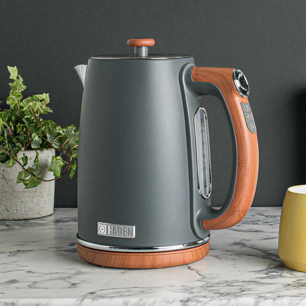 Haden Dorchester Stainless-Steel Electric Cordless Kettle, 1.7-L, Pebble Grey