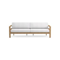 Ojai Modern, Teak, Sofa Cushion, Sunbrella Performance Canvas, White