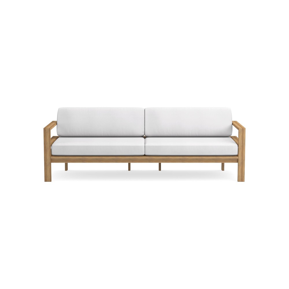Ojai Modern, Teak, Sofa Cushion, Sunbrella Performance Canvas, White