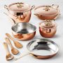 Ruffoni Historia Hammered Copper 11-Piece Cookware Set with Olivewood Tools