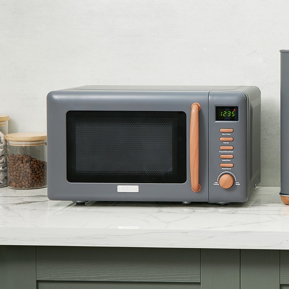 Haden Dorchester Compact Microwave, Pebble Grey