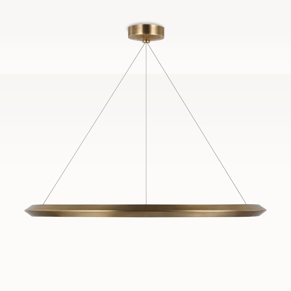 York Ring Chandelier, 38", Brass