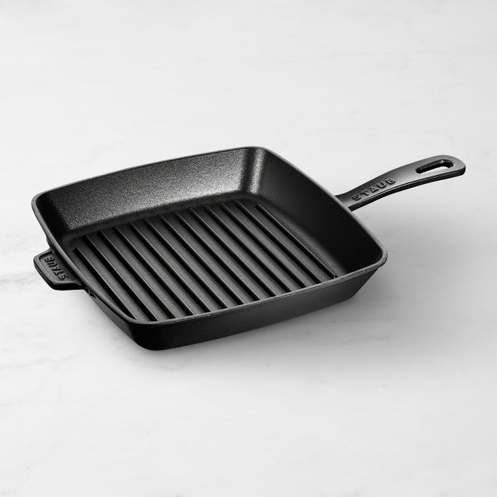 Staub Enameled Cast Iron Grill Pan, 10", Black