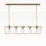 Elton Chandelier, 54" Linear, Antique Brass