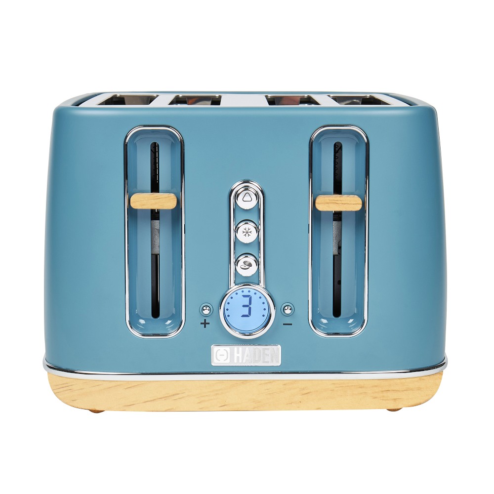 Haden Dorchester 4-Slice Wide Slot Toaster, Stone Blue