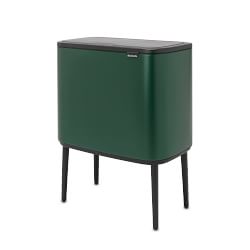 Brabantia Bo Touch Top Multi Compartment Recycling Trash Can, 3 x 3 Gallon 