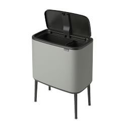 Brabantia Bo Touch Top Dual Compartment Recycling Trash Can, 3 + 6 Gallon 