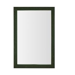 Woven Leather Mirror, Dark Green