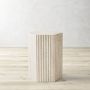 Marina Travertine Fluted Side Table (16&quot;)