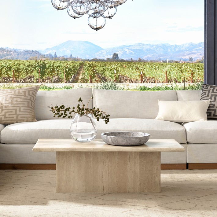 Ortega Travertine Rectangular Coffee Table (48&quot; )