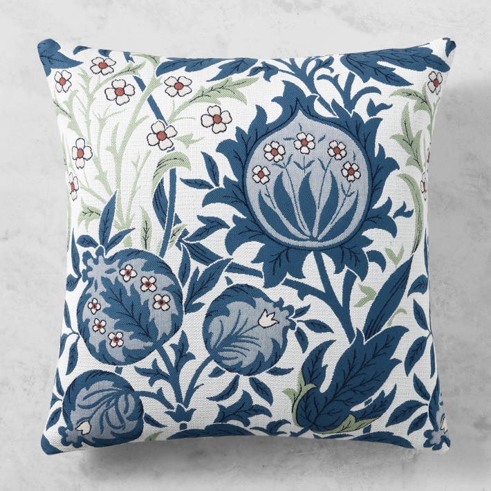 Morris & Co. x William Sonoma Home Elmcote Pillow Cover, 22" X 22", Blue