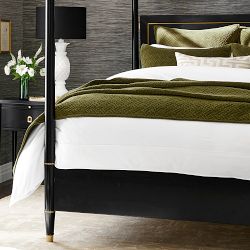 Heritage Lattice Embroidered Velvet Coverlet and Shams
