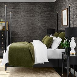 Heritage Lattice Embroidered Velvet Coverlet and Shams