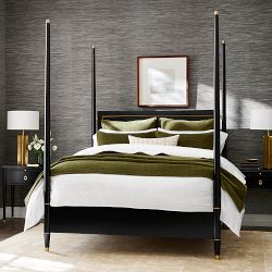 Heritage Lattice Embroidered Velvet Coverlet and Shams