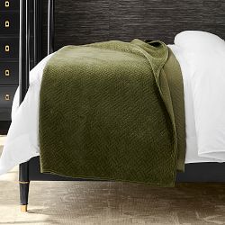 Heritage Lattice Embroidered Velvet Coverlet and Shams