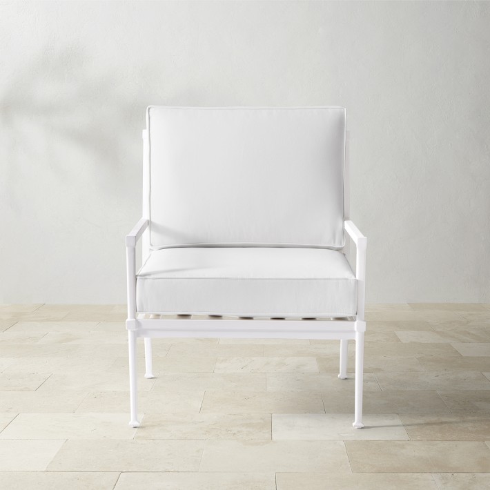 Bridgehampton Club Chair, White Metal