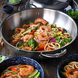 Hestan ProBond Professional Clad Stainless-Steel Covered Wok with Helper Handles, 14&quot;