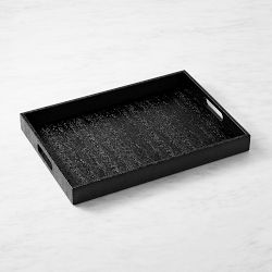 Black Textured Leather Tray