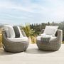San Clemente Outdoor Grey Curved Swivel Chair
