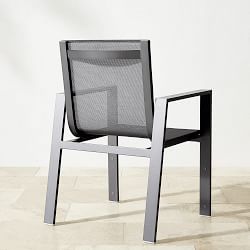 Santa Barbara Slate Outdoor Metal Dining Table &amp; Dining Chairs (84&quot;-124&quot;)